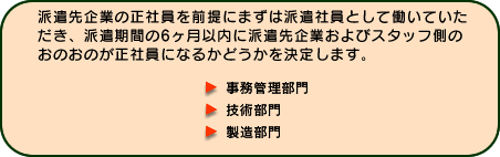 事務管理部門・技術部門・製造部門